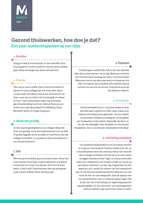 Infographic Vitaal tips thuiswerken