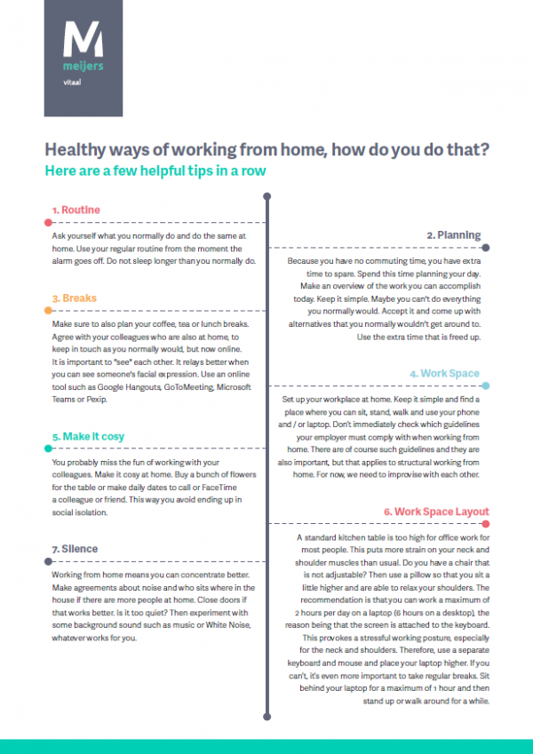 healthy ways of working from home